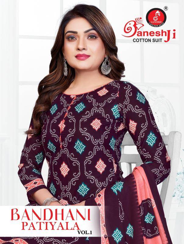 Ganeshji bandhani patiyala vol- 1 Wholeale Dress materials market in kolkata